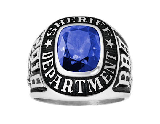Original Gem Stone Antique Sheriff Department Rings